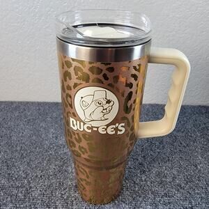 Buc-ees Insulated Travel Mug Leopard Print Yukon Outfitters Stainless Tumbler